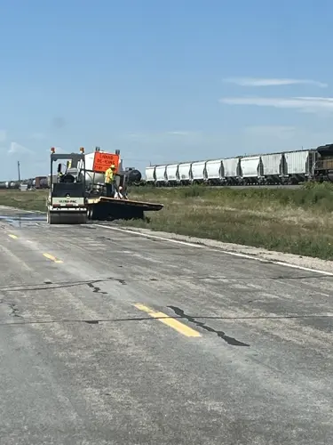 Patch work snarls traffic on Highway 30