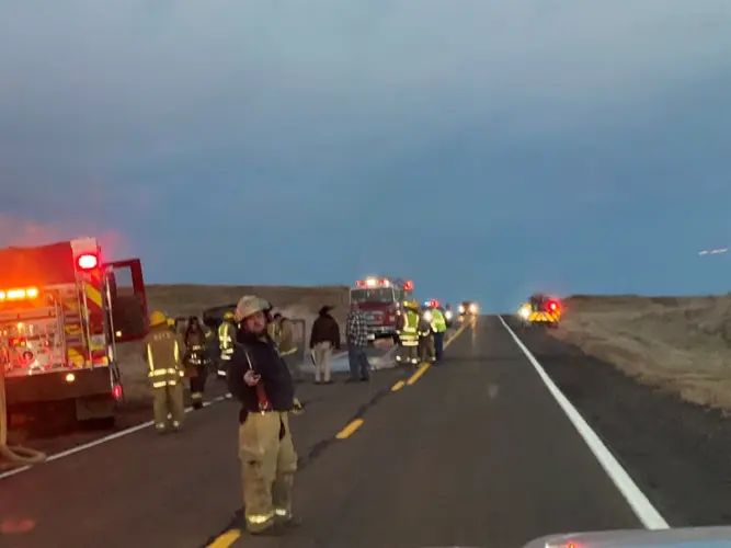 Vehicle fire reduces Highway 30 to one lane near Brule