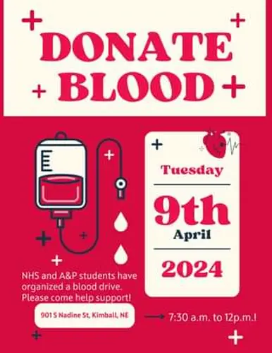 Kimball students hosting April blood drive