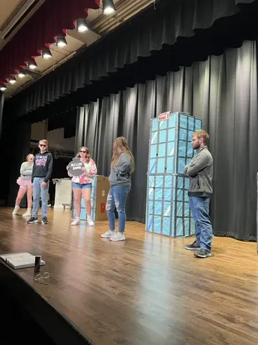 Kimball High School’s One Act group performing at Art Show