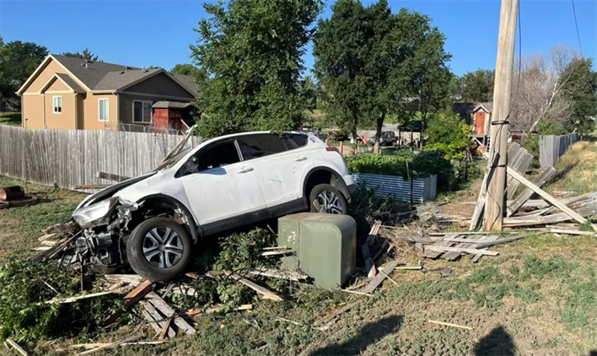 Driver injured in single vehicle accident