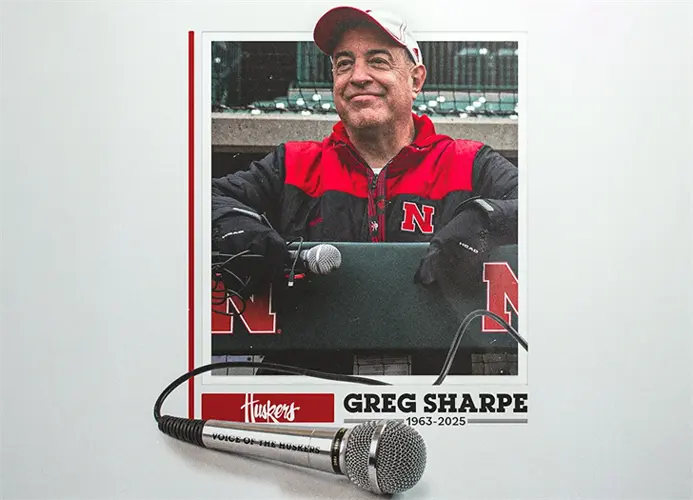 Longtime Voice of the Huskers, Greg Sharpe, passes away at 61
