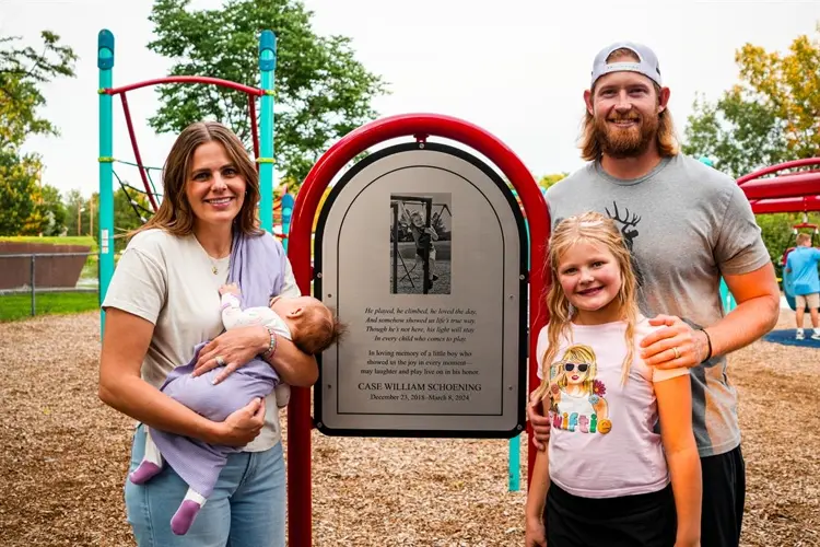 Playground equipment dedicated in memory of Case Schoening at Sidney’s Legion Park
