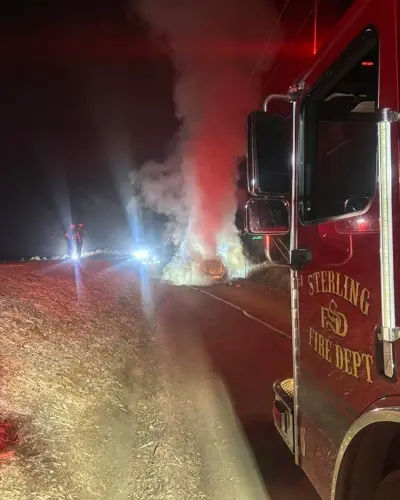 Sterling crews respond to vehicle fire
