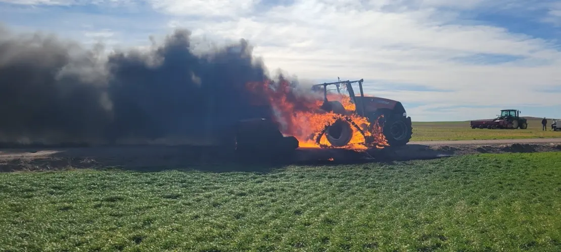 Tractor fire contained northeast of Potter