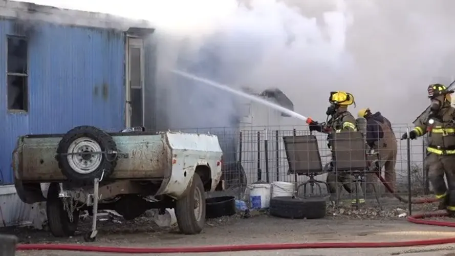 Columbus trailer home destroyed by fire