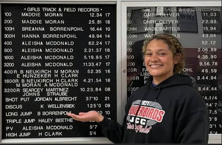JCC record holder at state track today