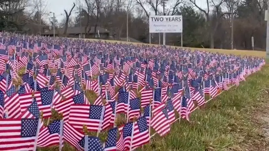 Omaha church honors Nebraskans lost to COVID-19 with 4,050 flags