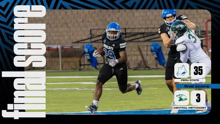 Peru State Football Squad Grounds CMU Eagles