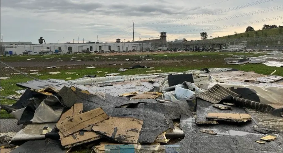 Thunderstorm damages State Penitentiary