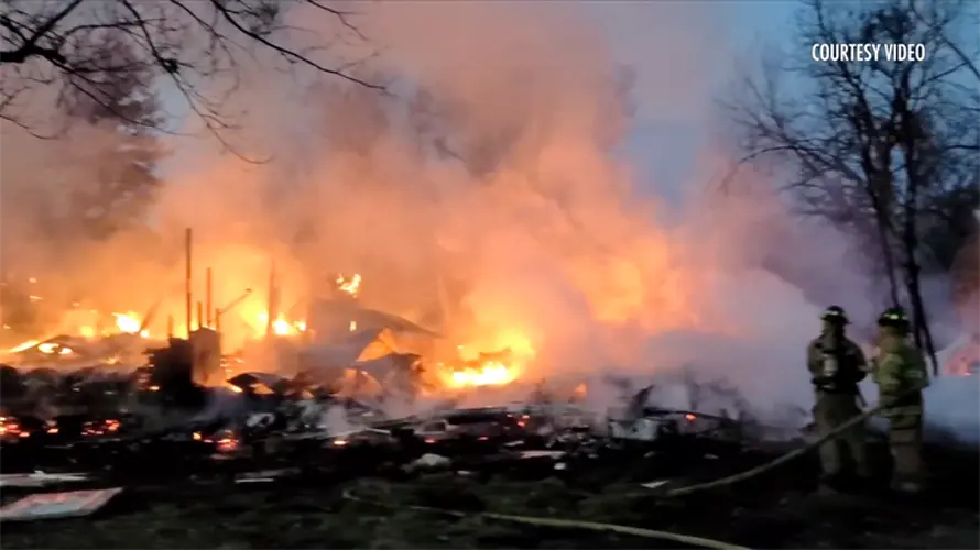 Family safe after explosion triggers house fire near Wilber
