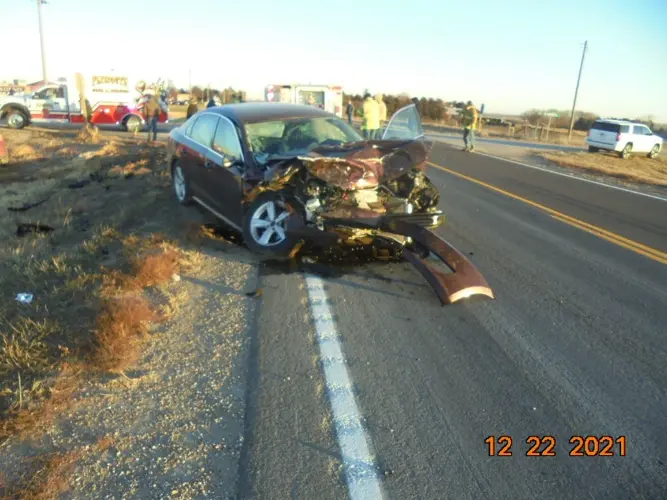 Two injured in wreck near Tri County Public Schools