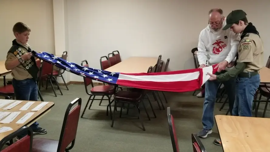 American Flags being prepared for return to their owners