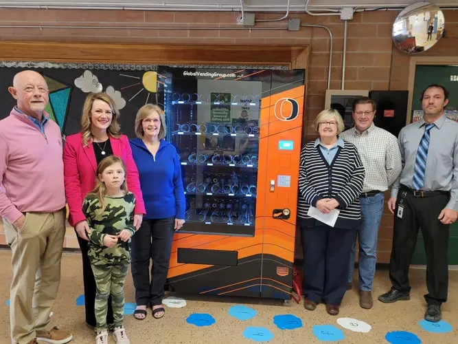 Local families make possible book vending feature, for Beatrice elementary students