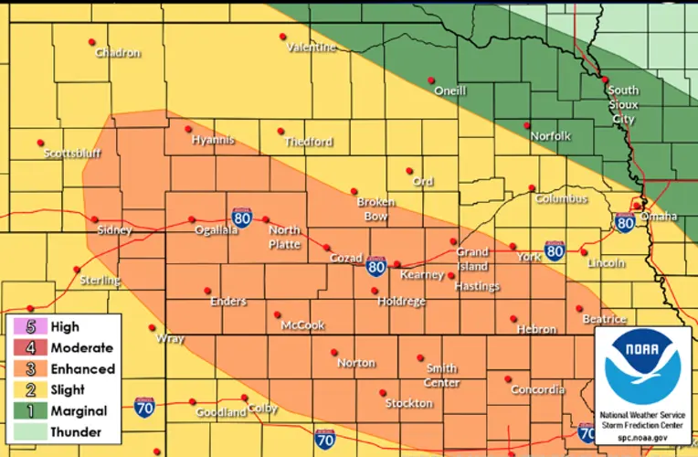 Severe weather in play for much of Nebraska Tuesday evening