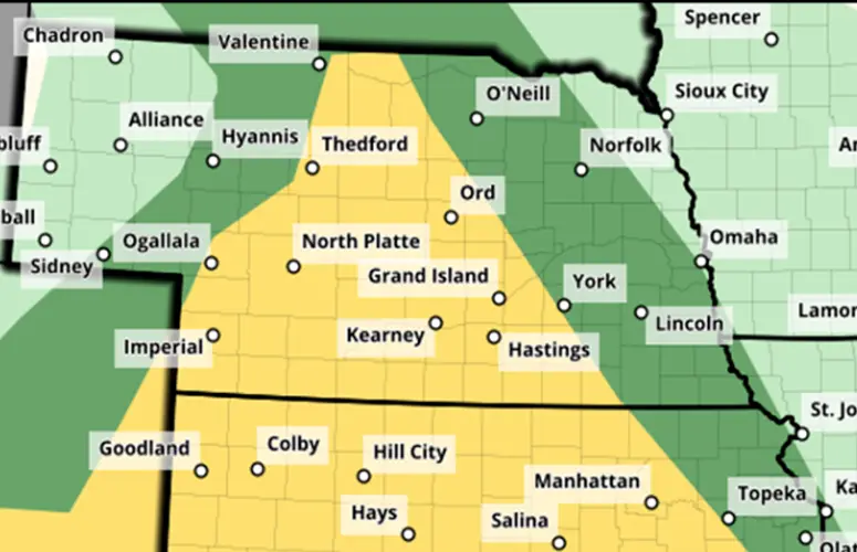Thunderstorms possible Thursday evening