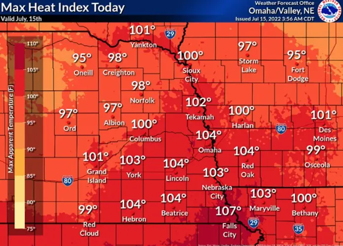 Heat advisory in place for southeast Nebraska, northeast Kansas Friday