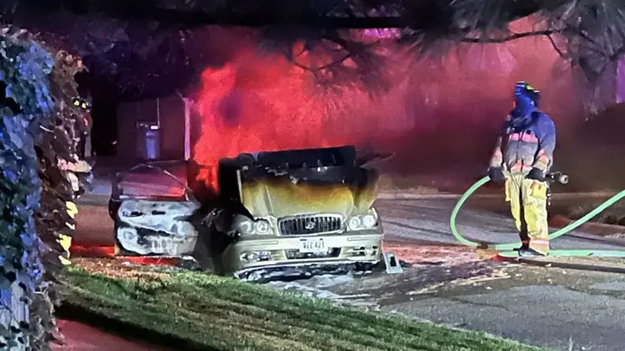 Stolen vehicle found on fire in Lincoln