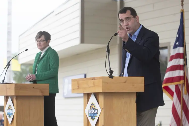 GOP nominee for Kansas governor tries to flip abortion issue