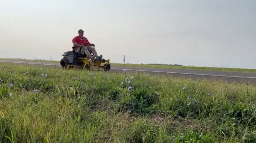 Ol' Red 99.5 'How Mow Will He Go' contest concludes with mower ride