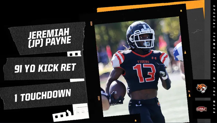 Doane's Jeremiah Payne earns GPAC weekly honor after performance versus Dakota Wesleyan