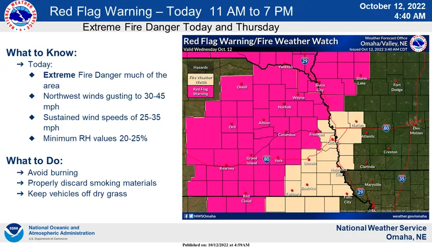 High fire danger follows stormy night, in southeast Nebraska