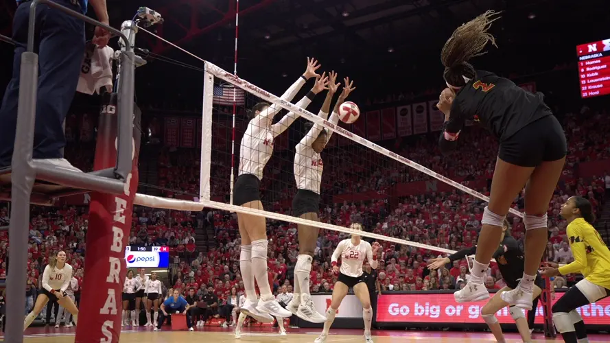 Block Lifts Huskers to Sweep of Maryland