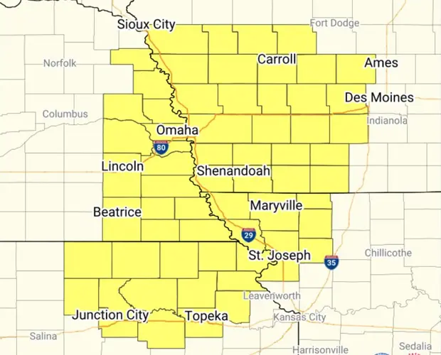 Tornado Watch issued for southeast Nebraska, northeast Kansas Wednesday