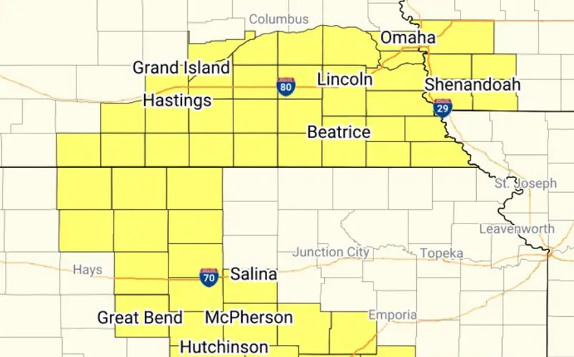 Severe Thunderstorm Watch issued for southeast Nebraska