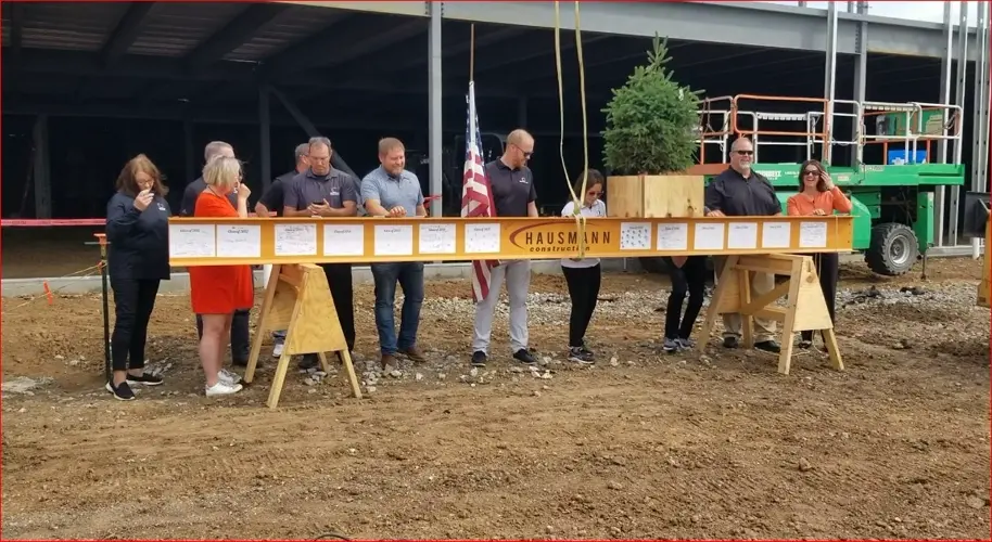 Beam raising held at new Beatrice Public Schools elementary project