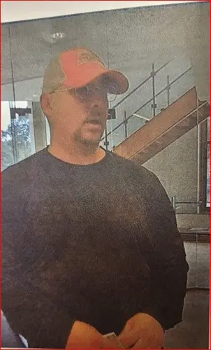 County, state and federal law officers seeking bank robbery suspect