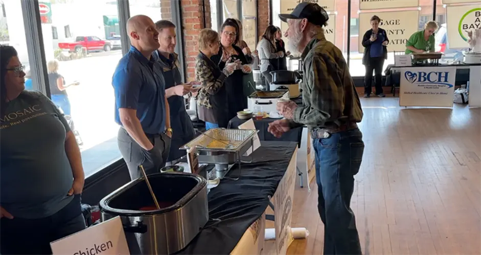 Backpack program holds empty bowls soup luncheon fundraiser
