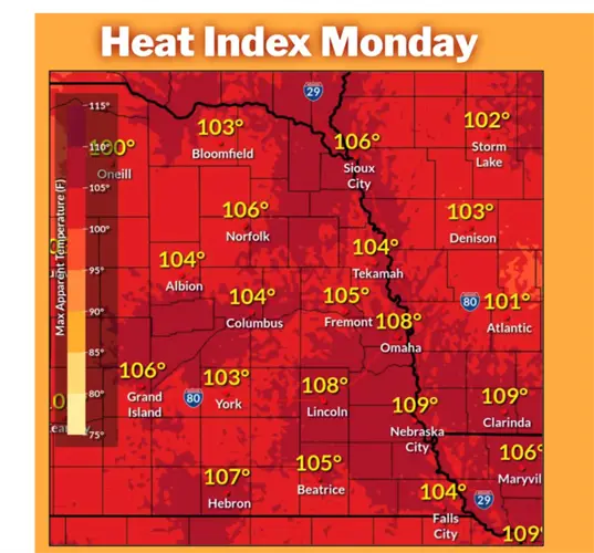 Southeast Nebraska to enter heat advisory Monday afternoon