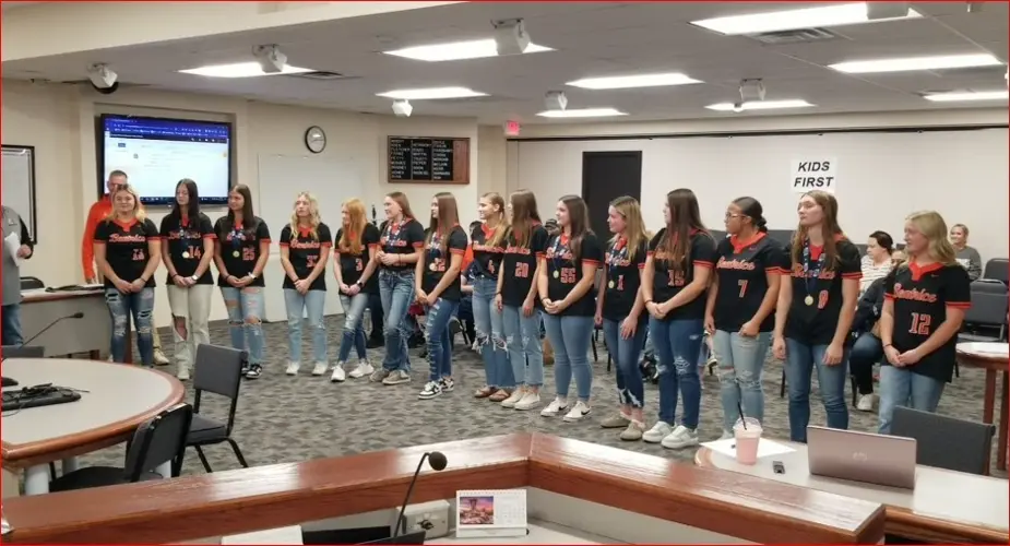 Class B softball title team honored by Beatrice School Board