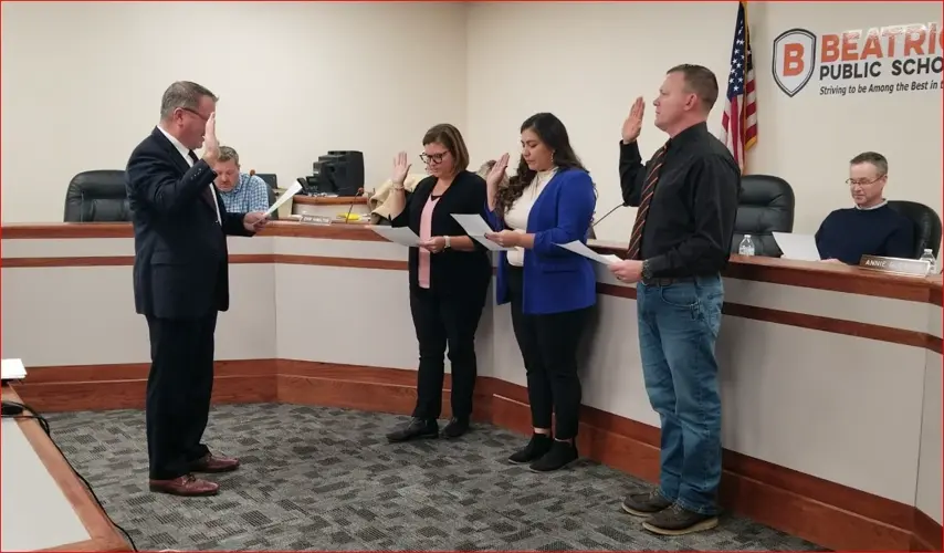 Beatrice School Board swears in members, sets new meeting times, dates