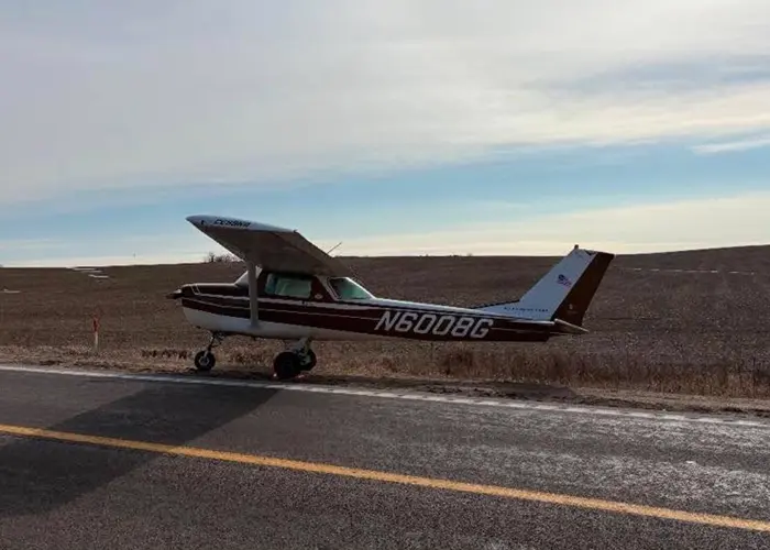 Emergency plane landing on Highway 136 Near Hebron