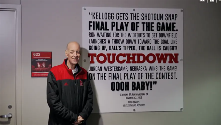 Husker radio broadcast booth dubbed 'Greg Sharpe Radio Booth'