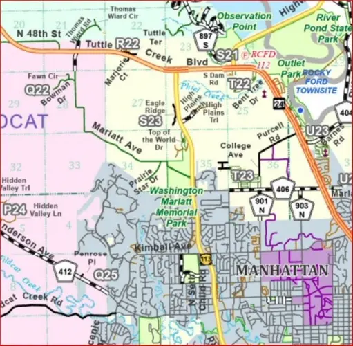 Bicyclist struck by vehicle, near Manhattan, Kansas