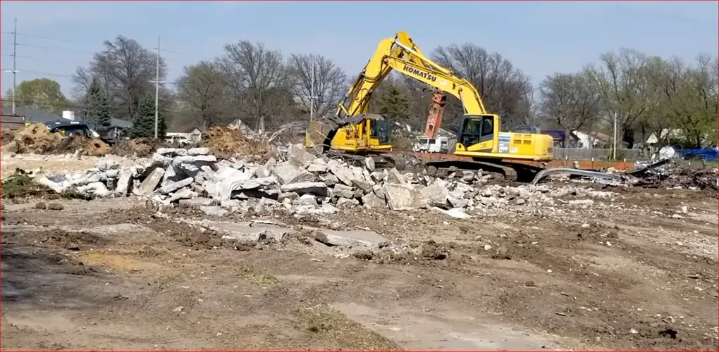 Demolition work continues at former school site