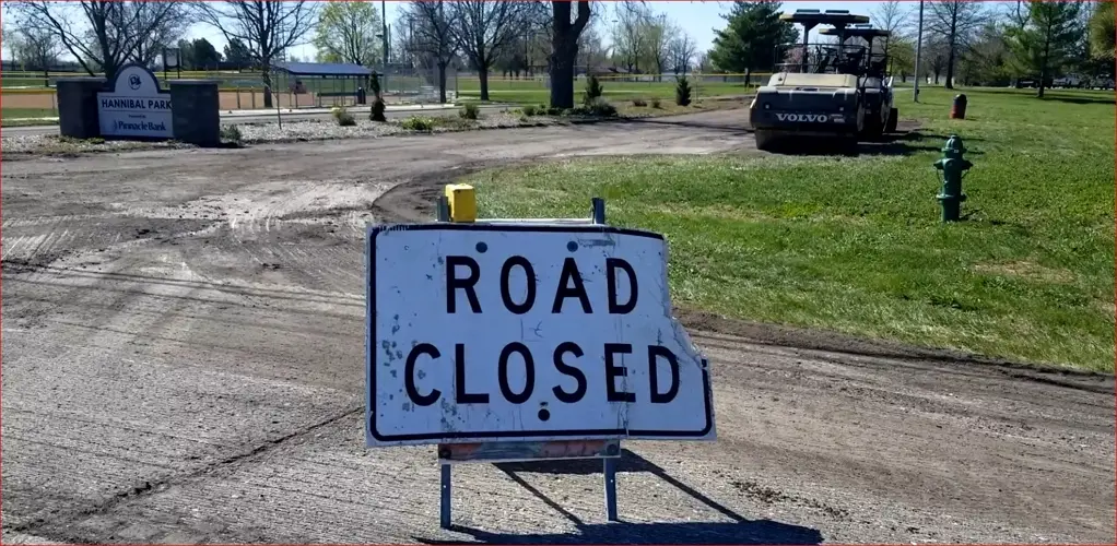 Entrance and exit repaving, at Hannibal Park
