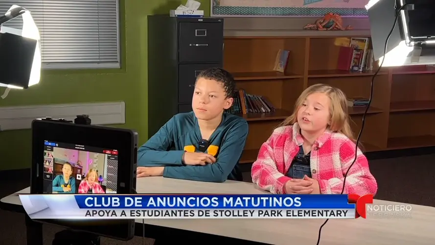 Club de anuncios matutinos apoya a estudiantes de Stolley Park Elementary
