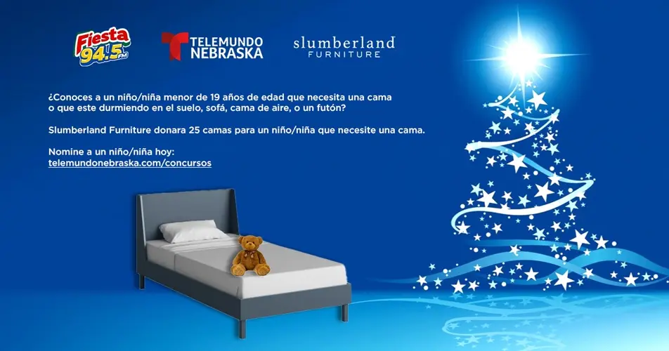 Slumberland Furniture, Telemundo Nebraska y Fiesta 94.5 FM donan camas