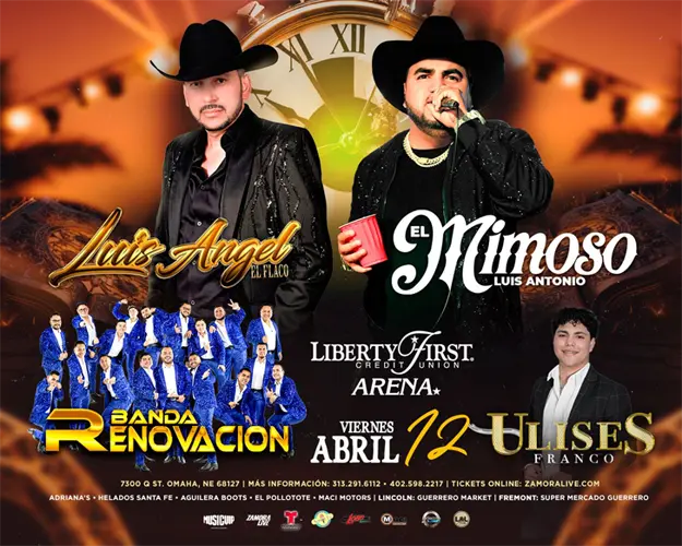 Gana boletos a Luis Angel El Flaco el Viernes 12 de Abril en Liberty First Arena en Omaha