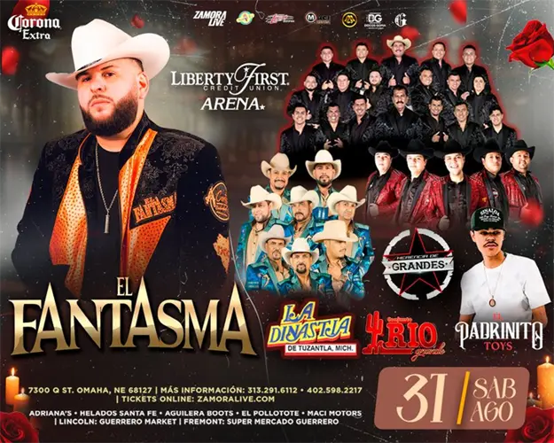Zamora Live presenta El Fantasma el 31 de agosto en el Liberty First Arena