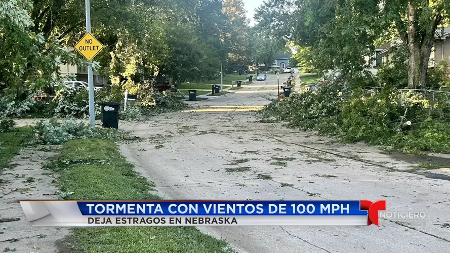 Tormenta con vientos de 100 mph deja estragos en Nebraska
