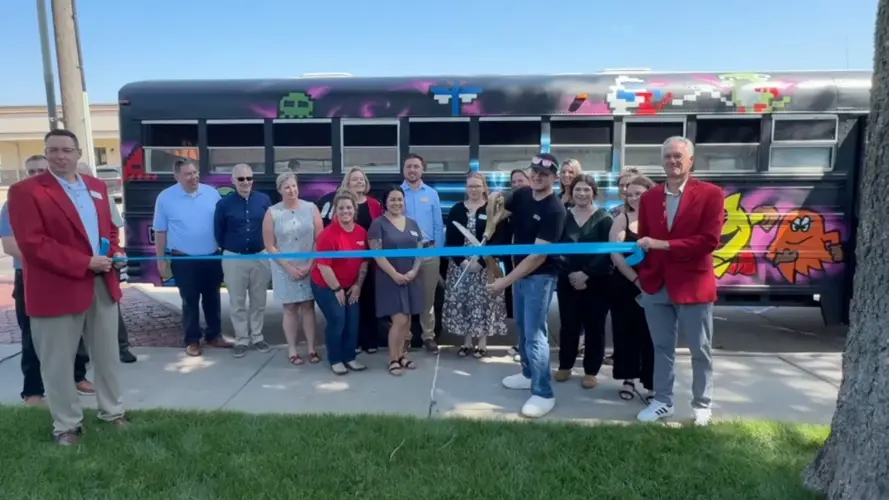 Battle Bus Mobile Arcade Celebrates Ribbon Cutting in Hastings