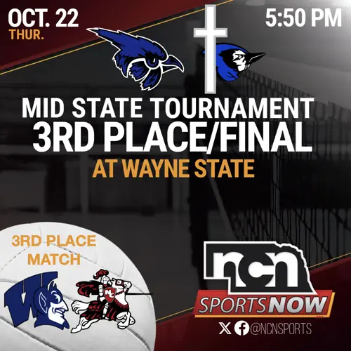 OCT 22 (5:50 PM CT) - Mid State Conference Tournament 3rd Place/Finals (NCN TV - North)