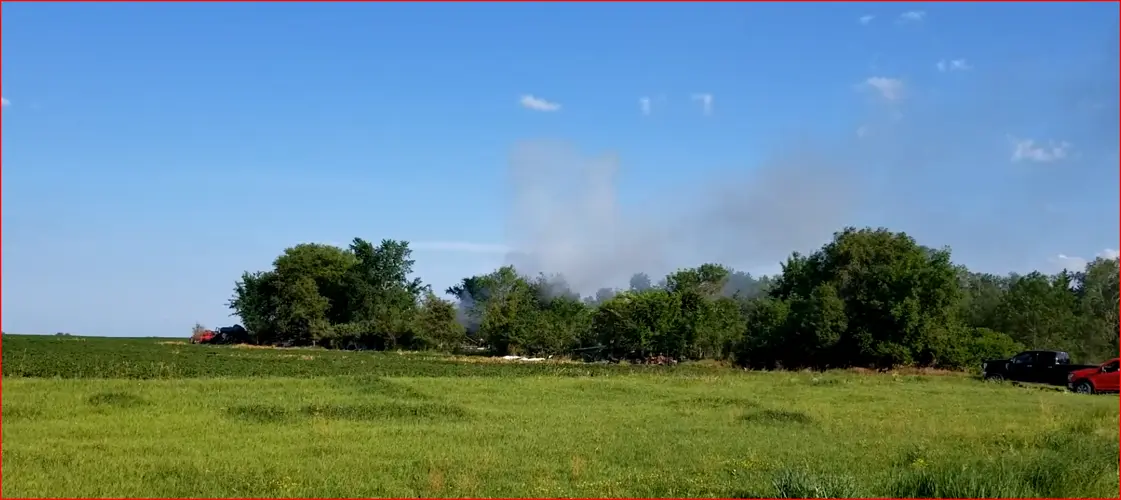Scrap area fire south of Beatrice, Sunday