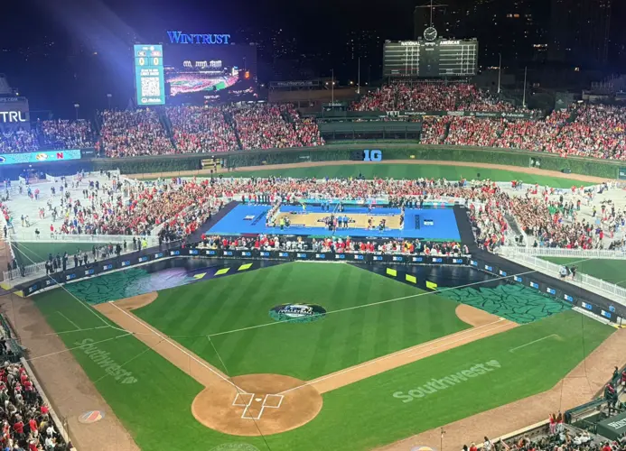 Unsafe court conditions lead to suspension of Nebraska Volleyball Wrigley Field match