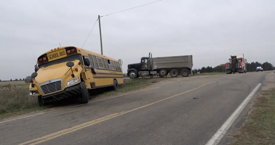 Five people hospitalized after Madison County school bus crash